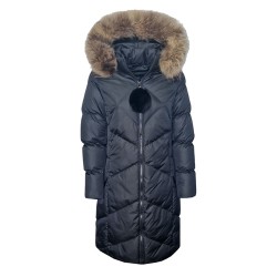 Дълго яке с пух от Лисица City Angels Jeans, Черно, 6864